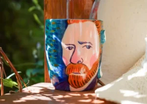 Hand-painted mug with an original illustration