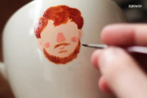 A set of mugs with portraits for the family