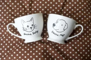 A mug with pets' names - personalized lettering