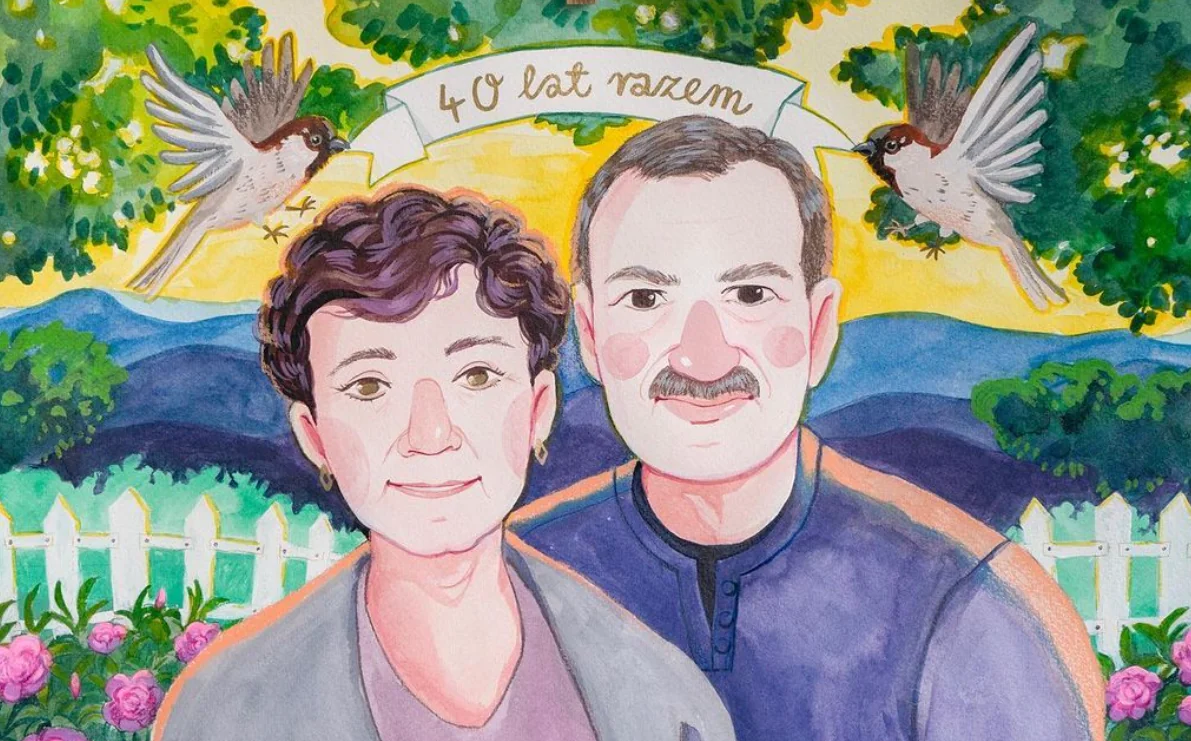 Wedding portrait in the watercolour technique