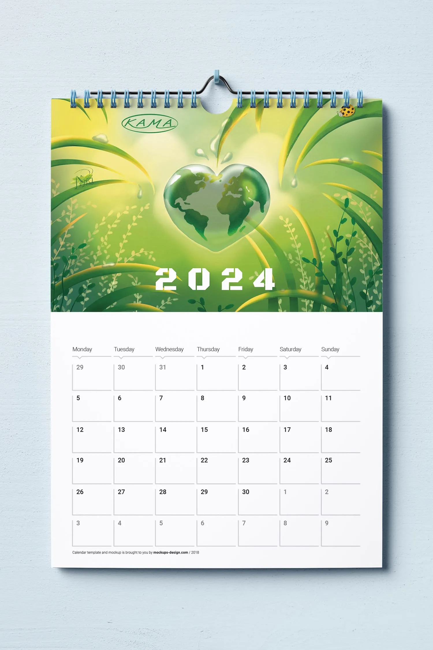 Advertising calendar with illustrations - product project
