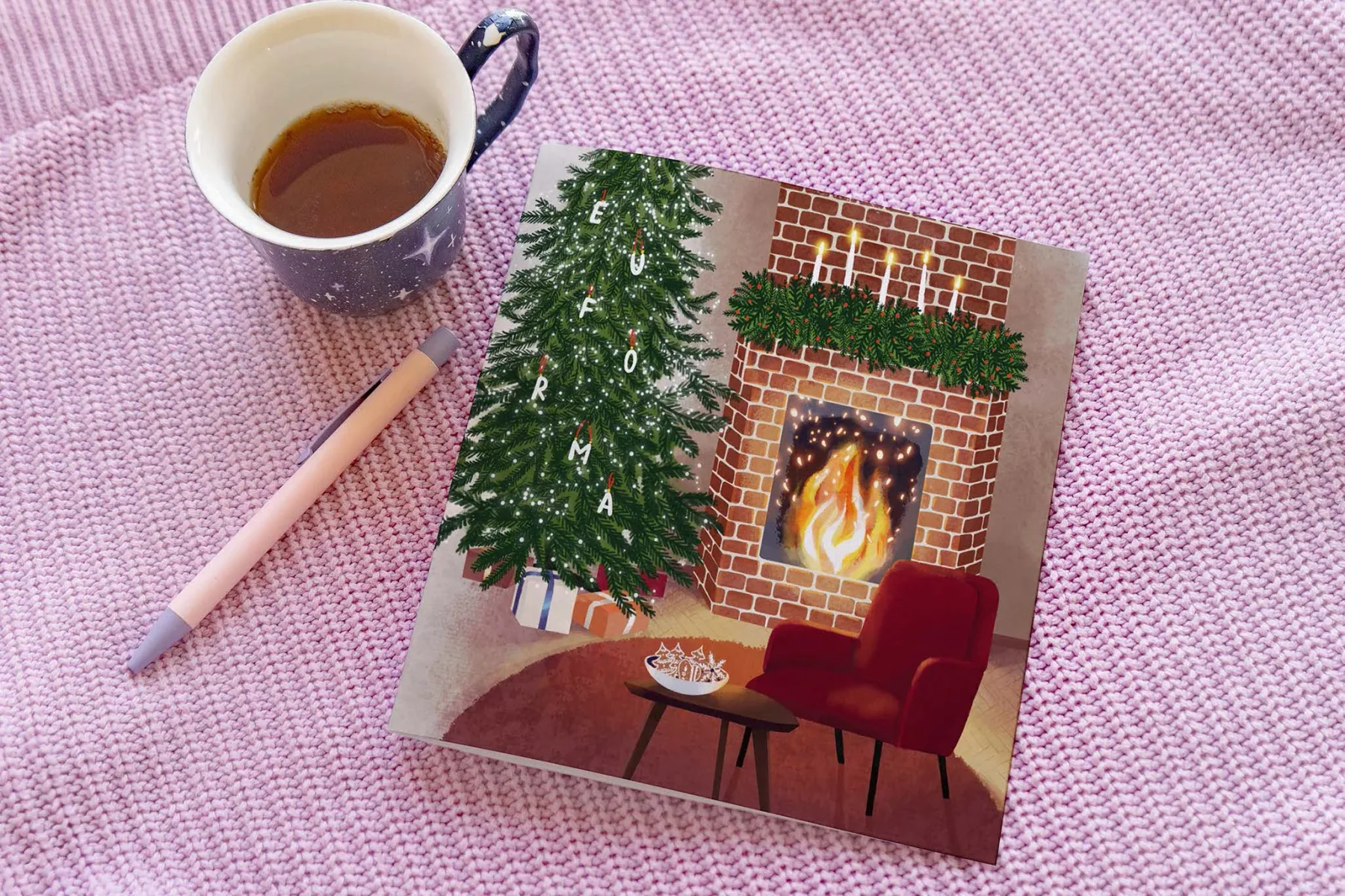 Greeting card for a company - advertising illustration