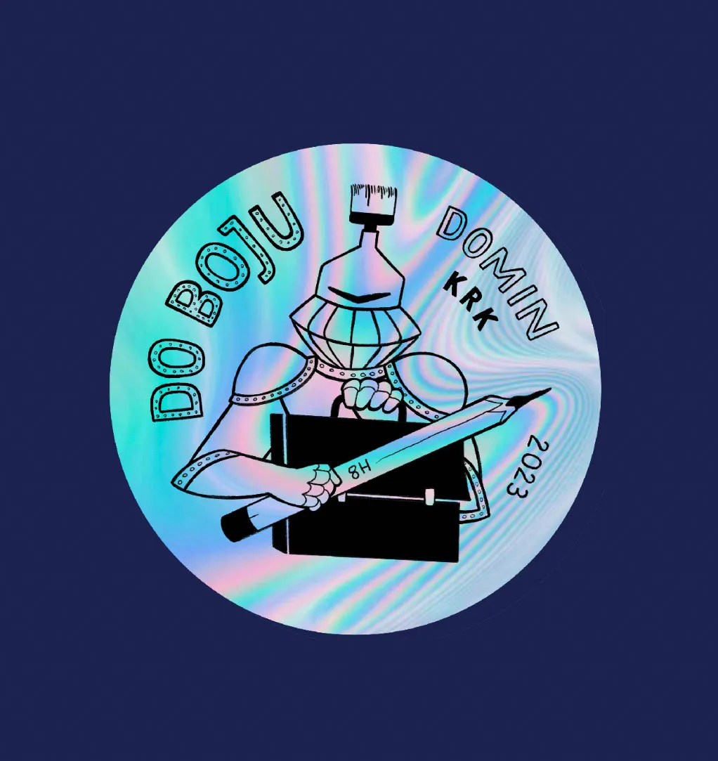 Holographic sticker design for a company