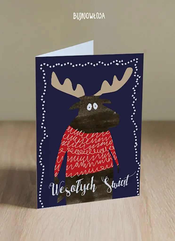 Handmade greeting card with illustration