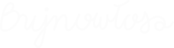 logo bujnowłosa białe