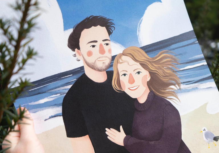 piękny portret pary nad morzem